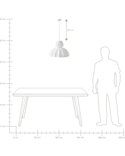 Loftlampe GOELETTE Kunstsilke Hvid