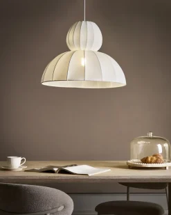 Loftlampe GOELETTE Kunstsilke Hvid