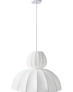 Loftlampe GOELETTE Kunstsilke Hvid