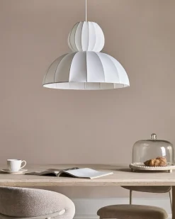 Loftlampe GOELETTE Kunstsilke Hvid