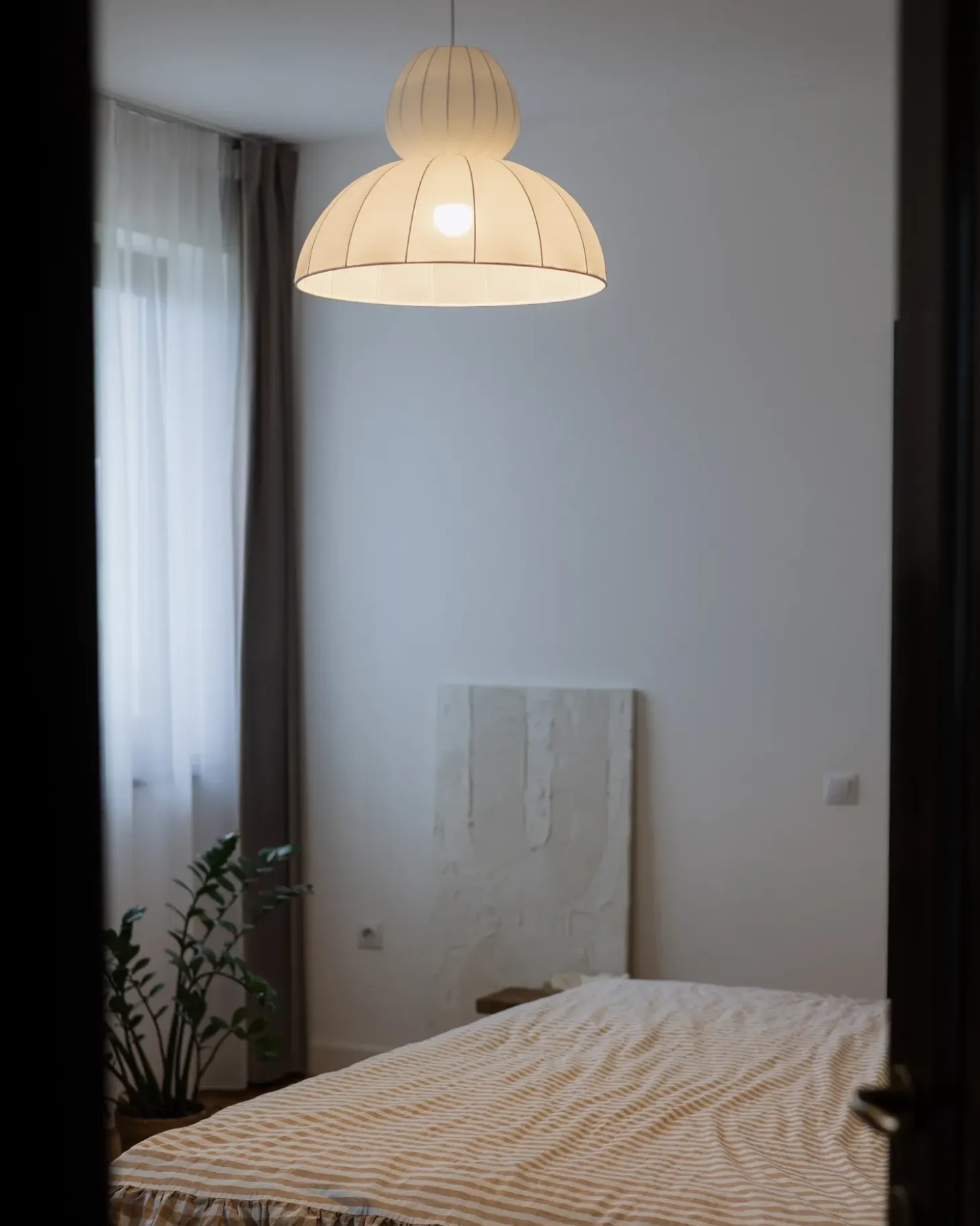 Loftlampe GOELETTE Kunstsilke Hvid