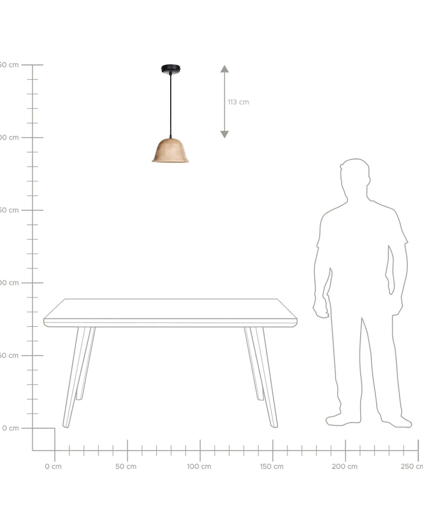 Loftlampe GOIKA Mangotræ Lysebrun