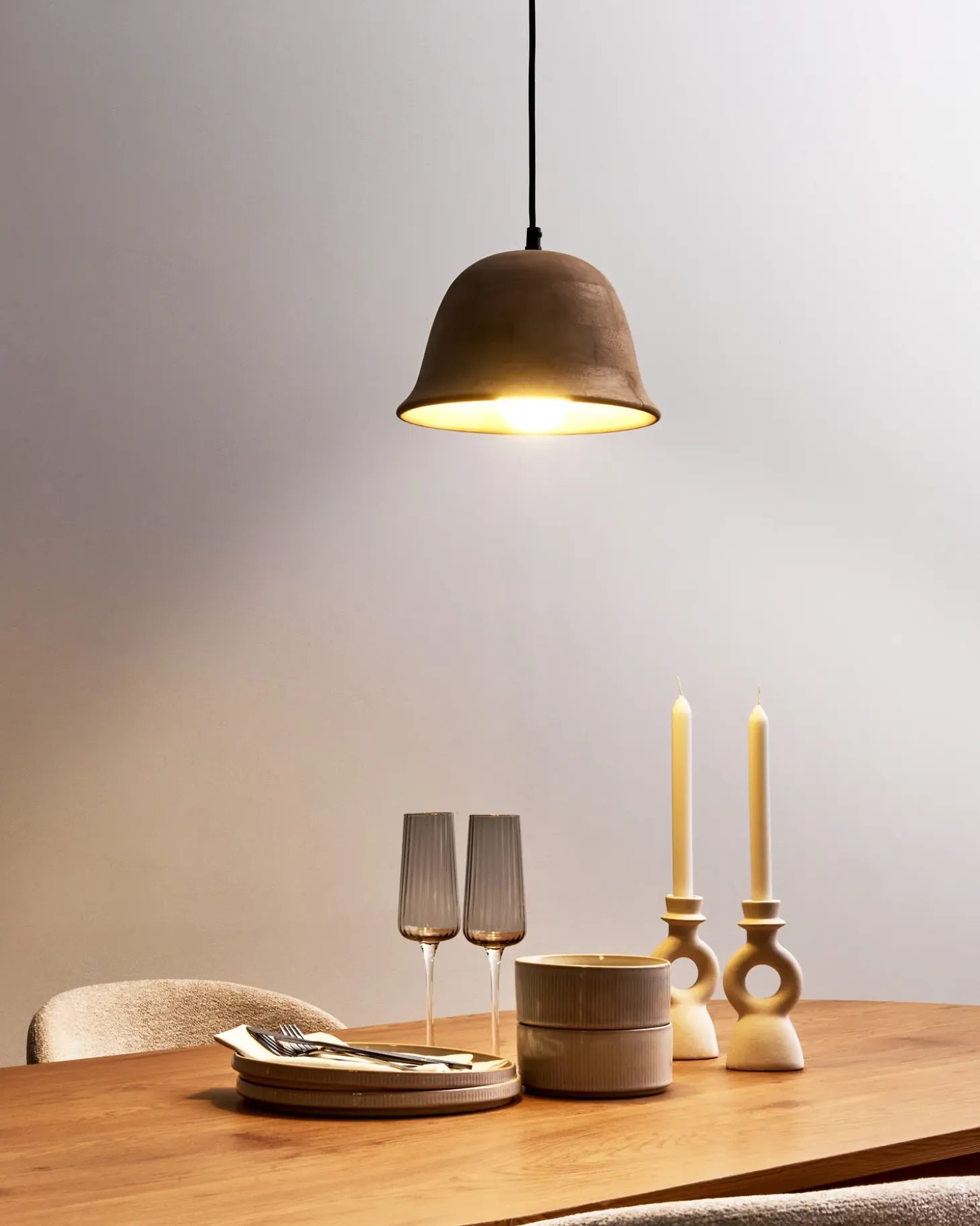Loftlampe GOIKA Mangotræ Lysebrun
