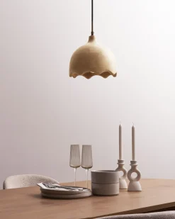Loftlampe GOMATI Mangotræ Lysebrun