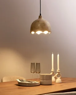 Loftlampe GOMATI Mangotræ Lysebrun