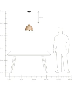 Loftlampe GOMATI Mangotræ Lysebrun
