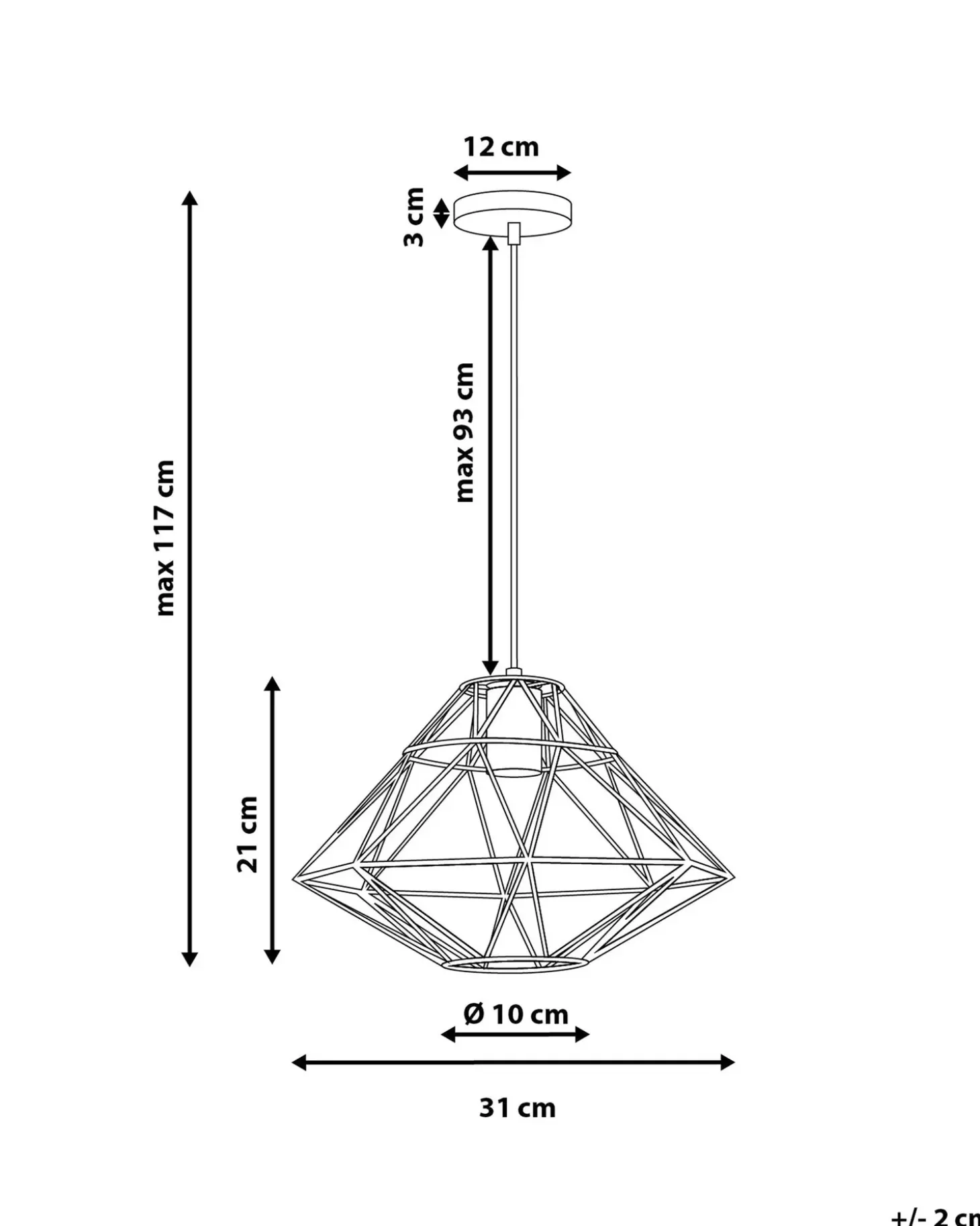 Loftlampe GUAM Metal Sort