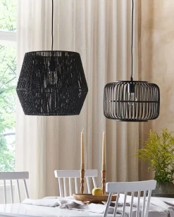 Loftlampe GWERU papirreb Sort
