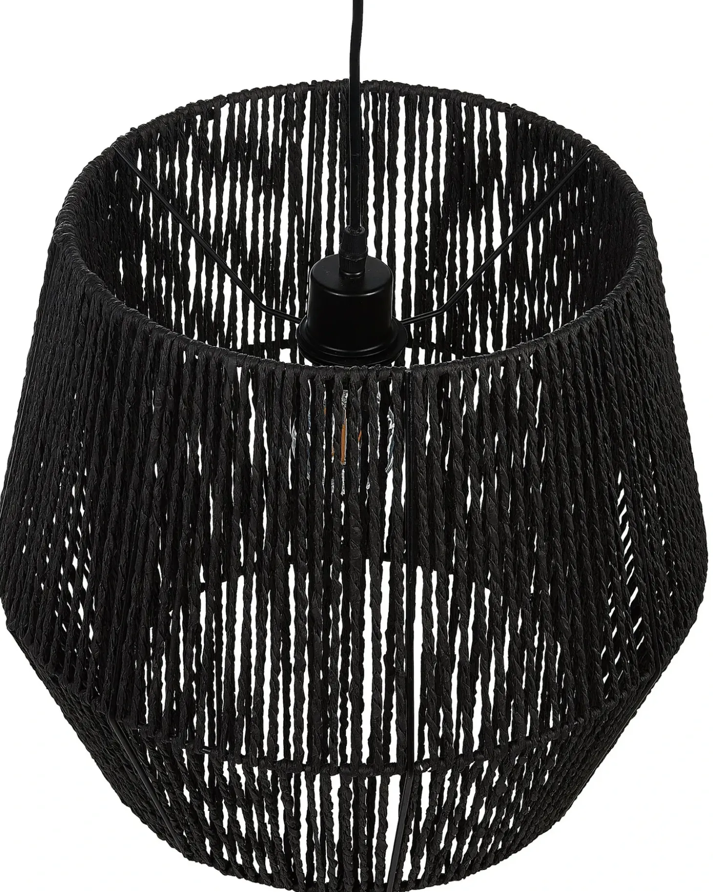 Loftlampe GWERU papirreb Sort