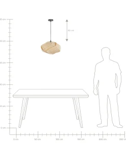Loftlampe HALIL Bambus Beige