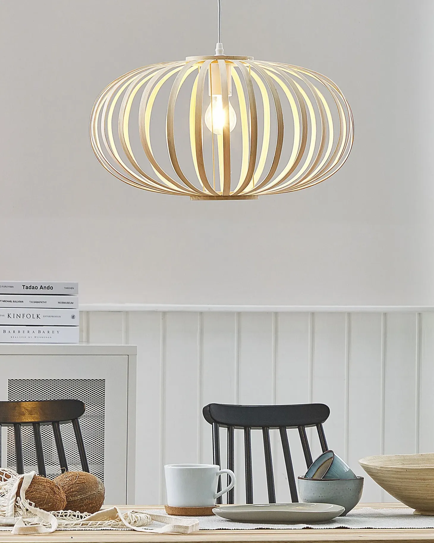 Loftlampe HAVEL Bambus Lysebrun