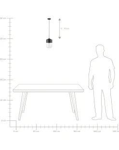 Loftlampe JURUA Glas Sort