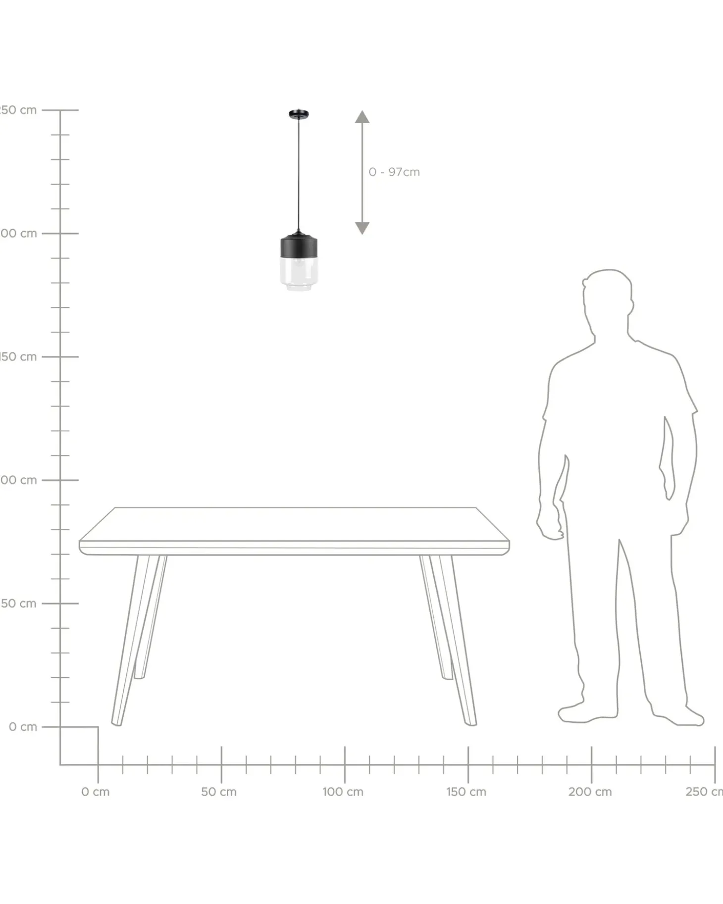 Loftlampe JURUA Glas Sort