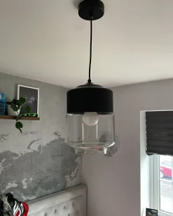 Loftlampe JURUA Glas Sort