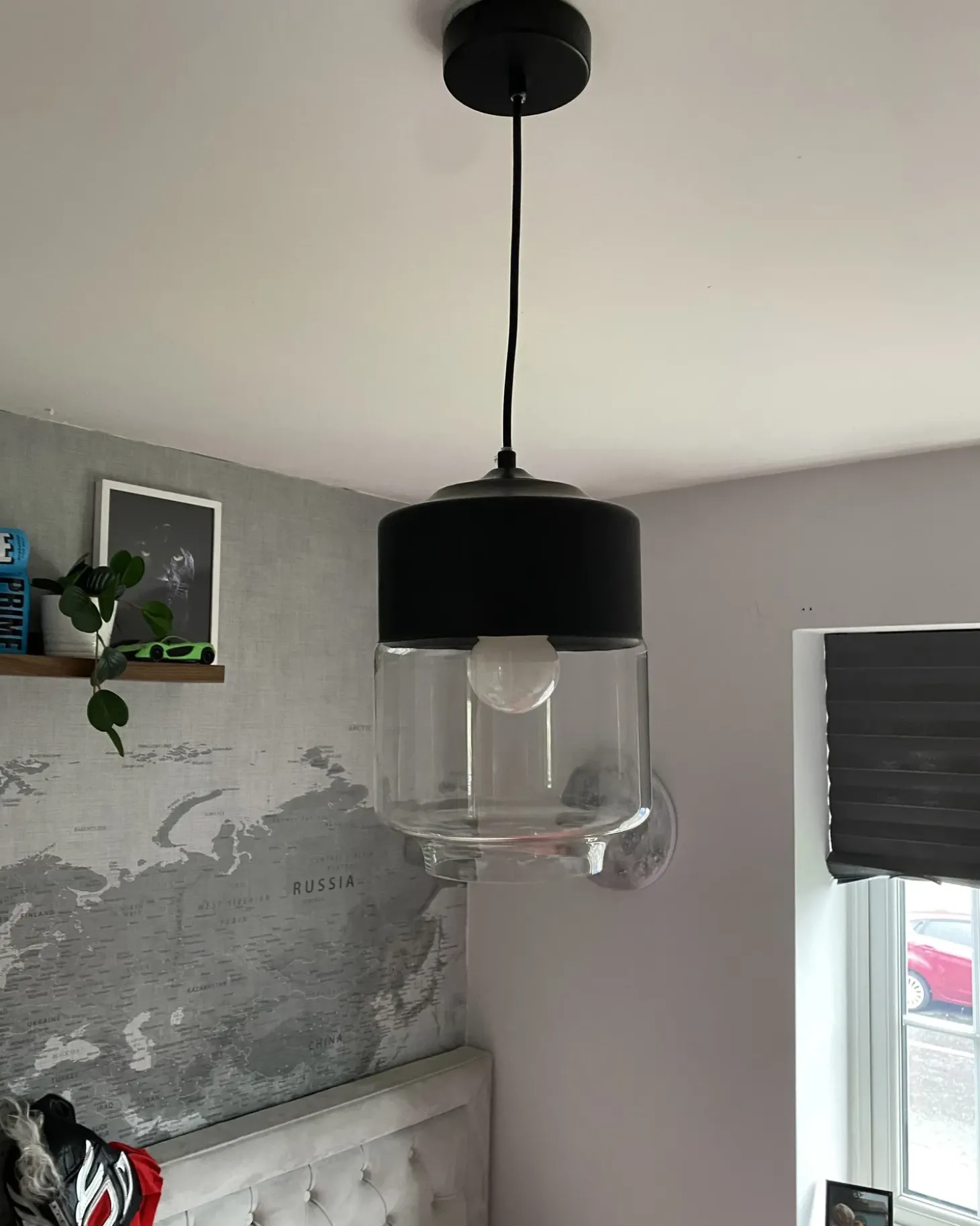 Loftlampe JURUA Glas Sort