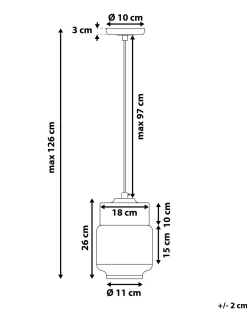 Loftlampe JURUA Glas Sort