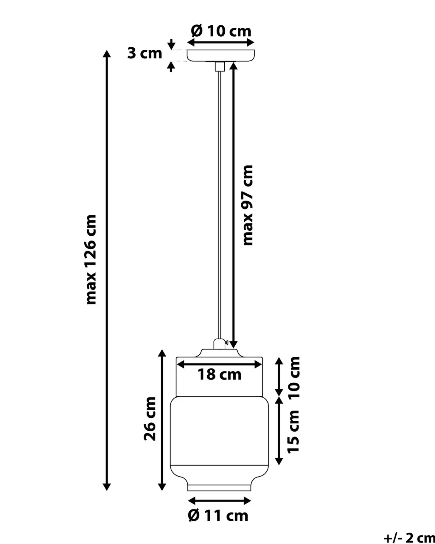 Loftlampe JURUA Glas Sort