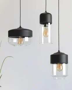 Loftlampe JURUA Glas Sort