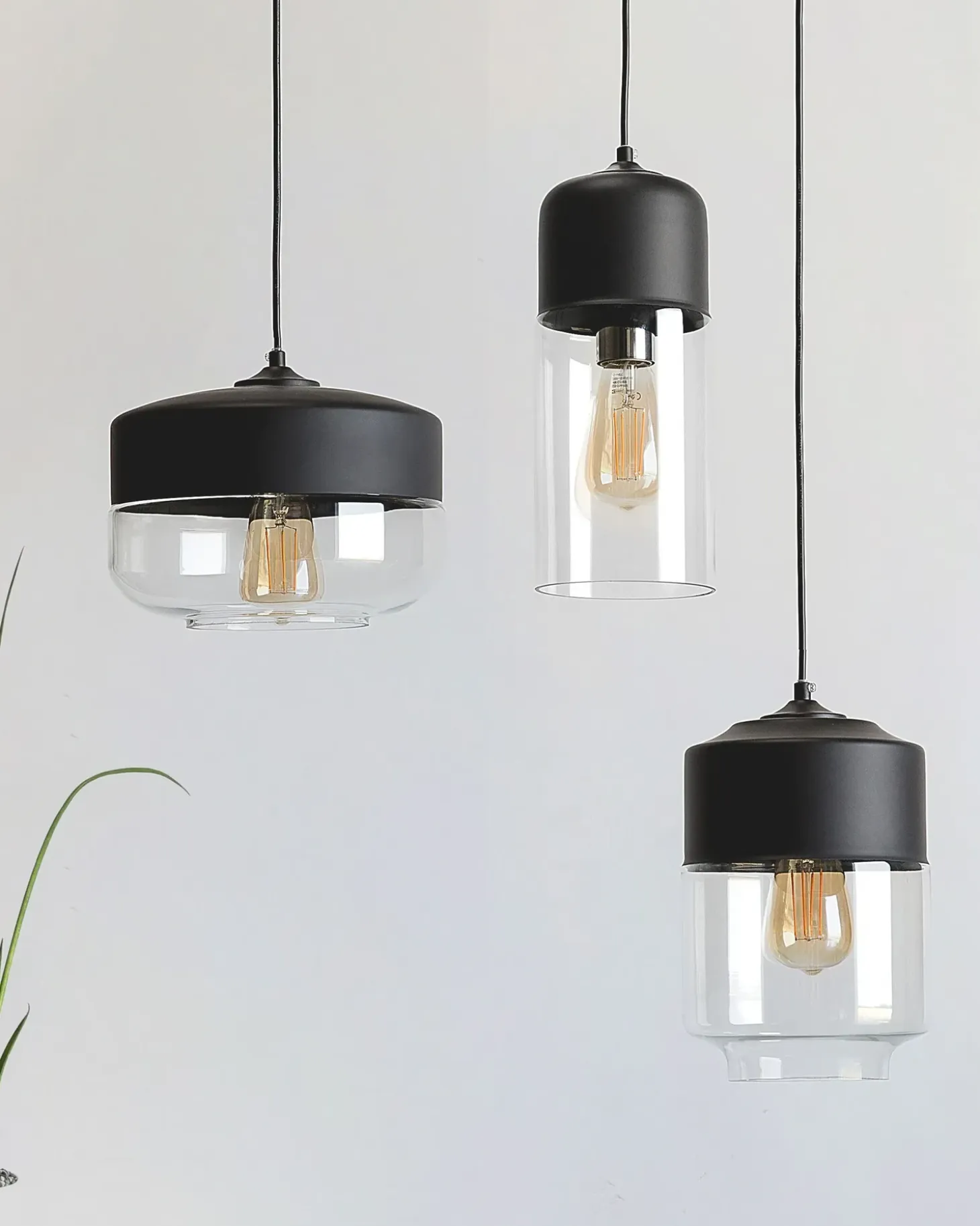 Loftlampe JURUA Glas Sort