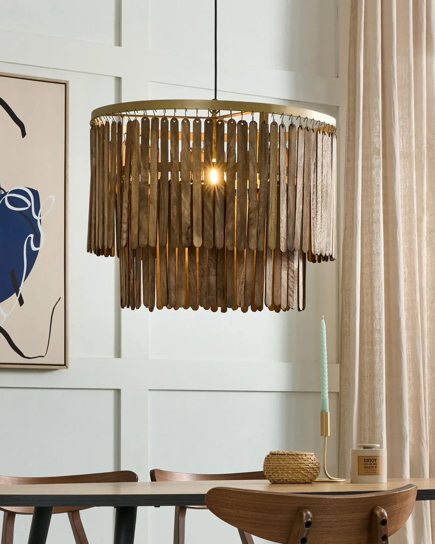 Loftlampe KAVERI Mangotræ Brun