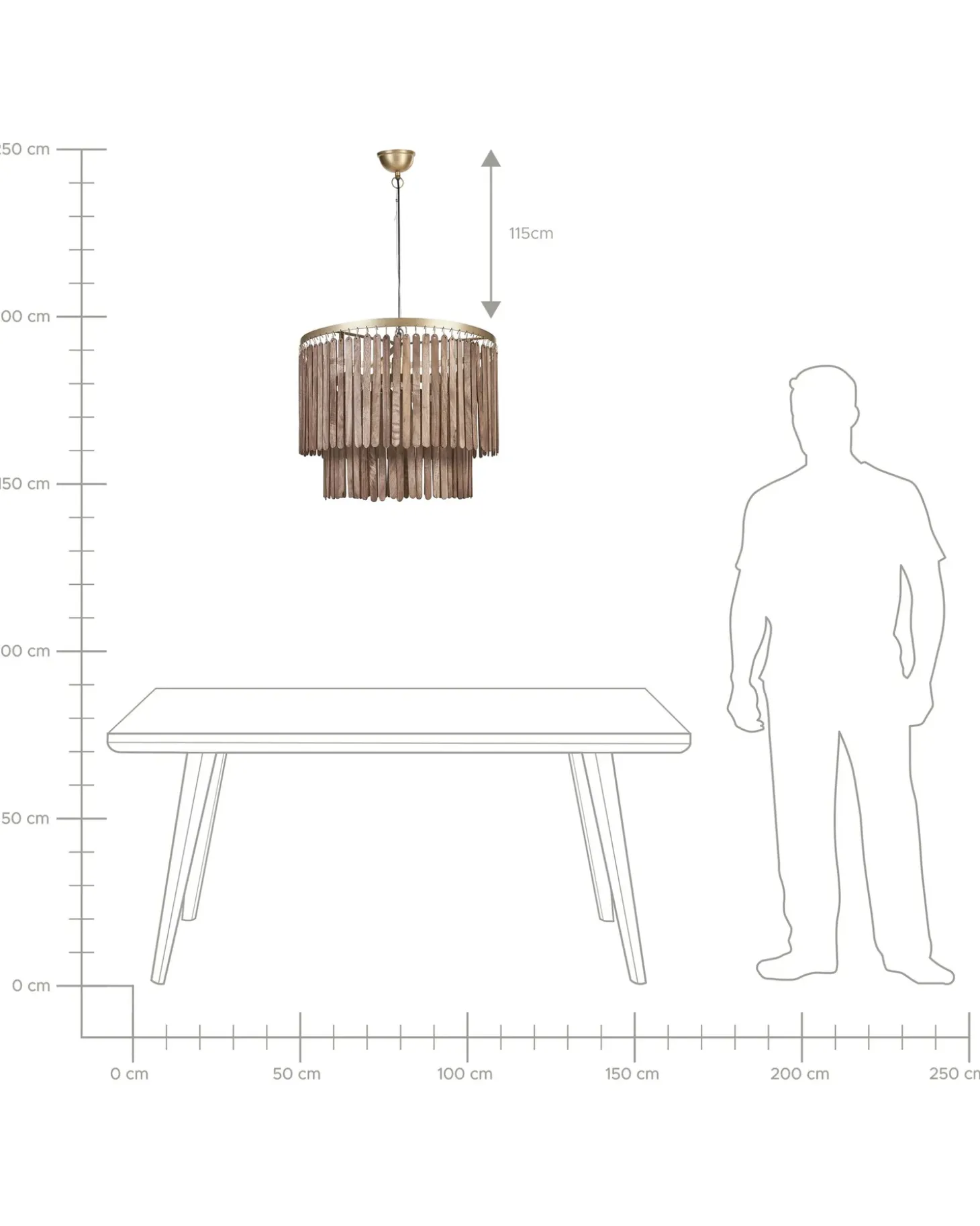 Loftlampe KAVERI Mangotræ Brun