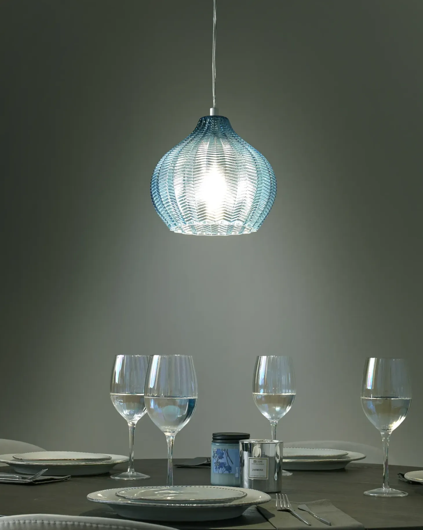 Loftlampe KEILA Glas Blå