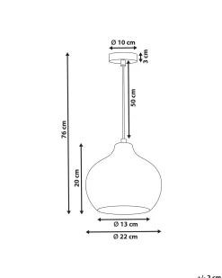 Loftlampe KEILA Glas Blå
