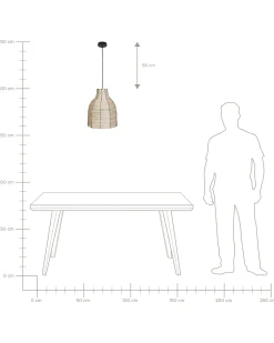 Loftlampe KELAKAS Flet Naturlig