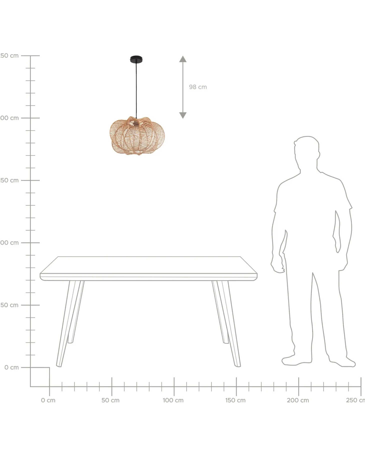 Loftlampe KIBI Rattan Naturlig