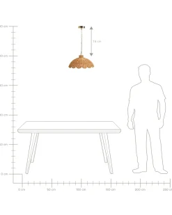 Loftlampe KUKULE Rattan Naturlig