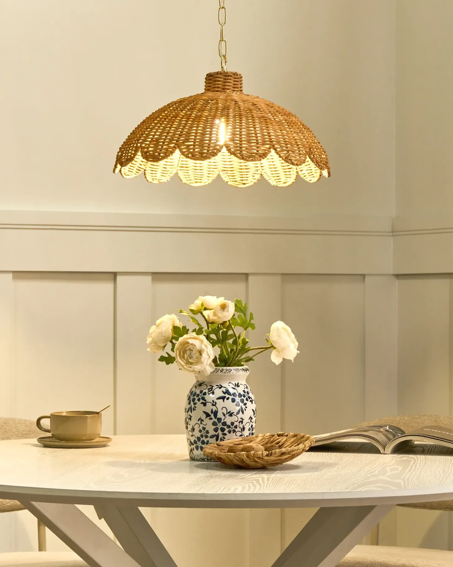 Loftlampe KUKULE Rattan Naturlig