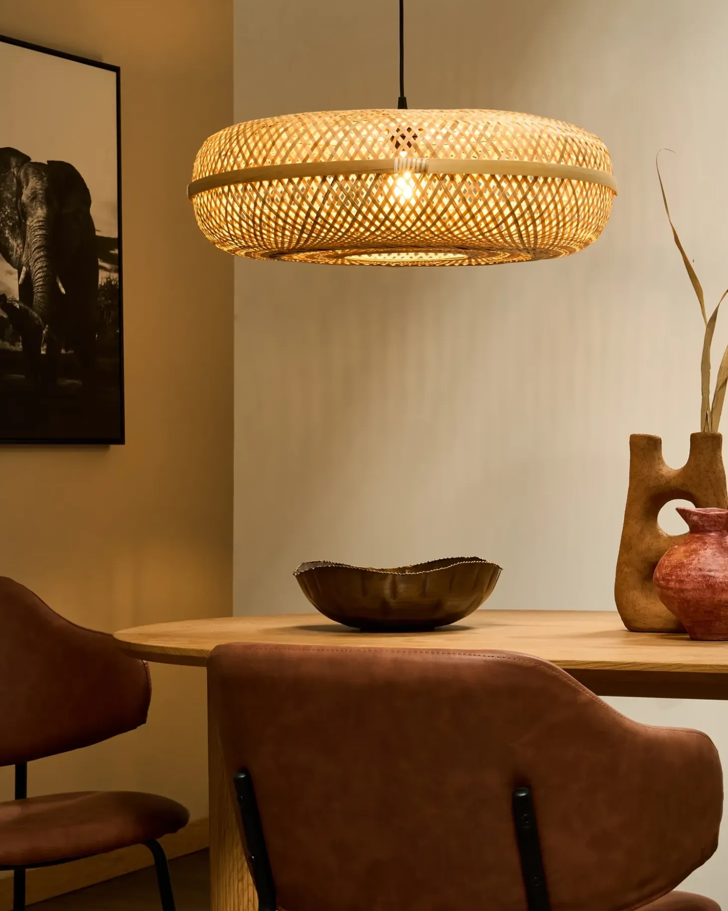 Loftlampe LAJAS Bambus Naturlig