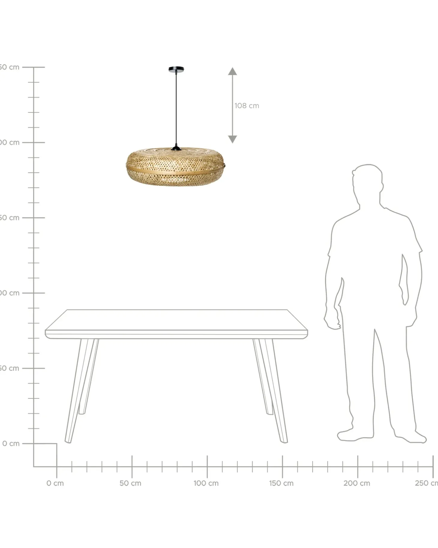 Loftlampe LAJAS Bambus Naturlig