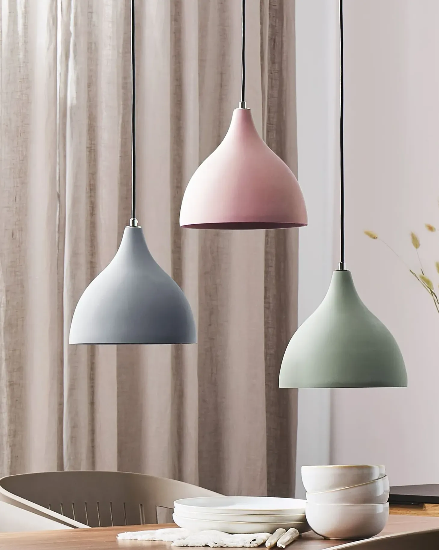 Loftlampe LAMBRO Beton Lysegrøn