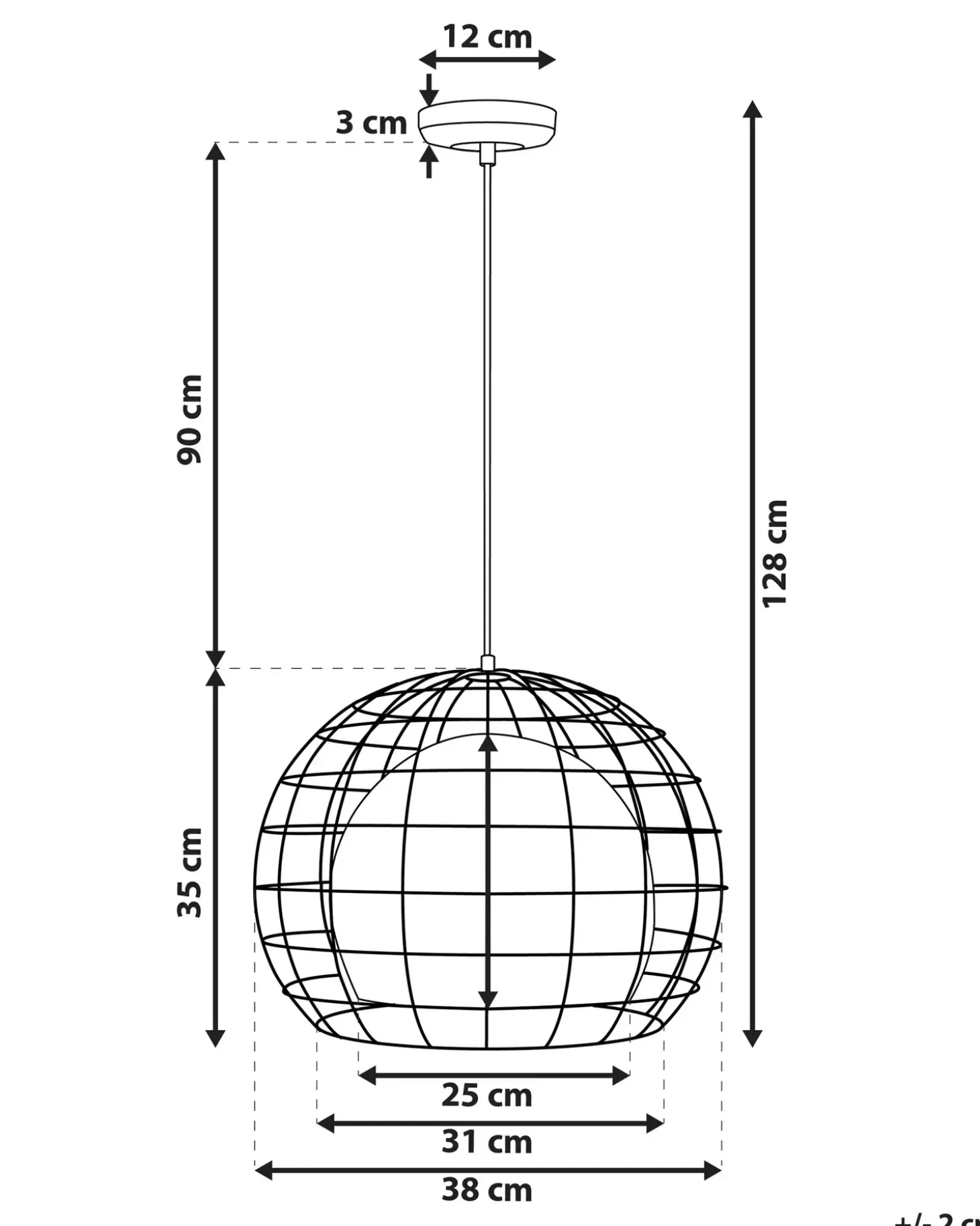 Loftlampe LIRI Metal Kobber