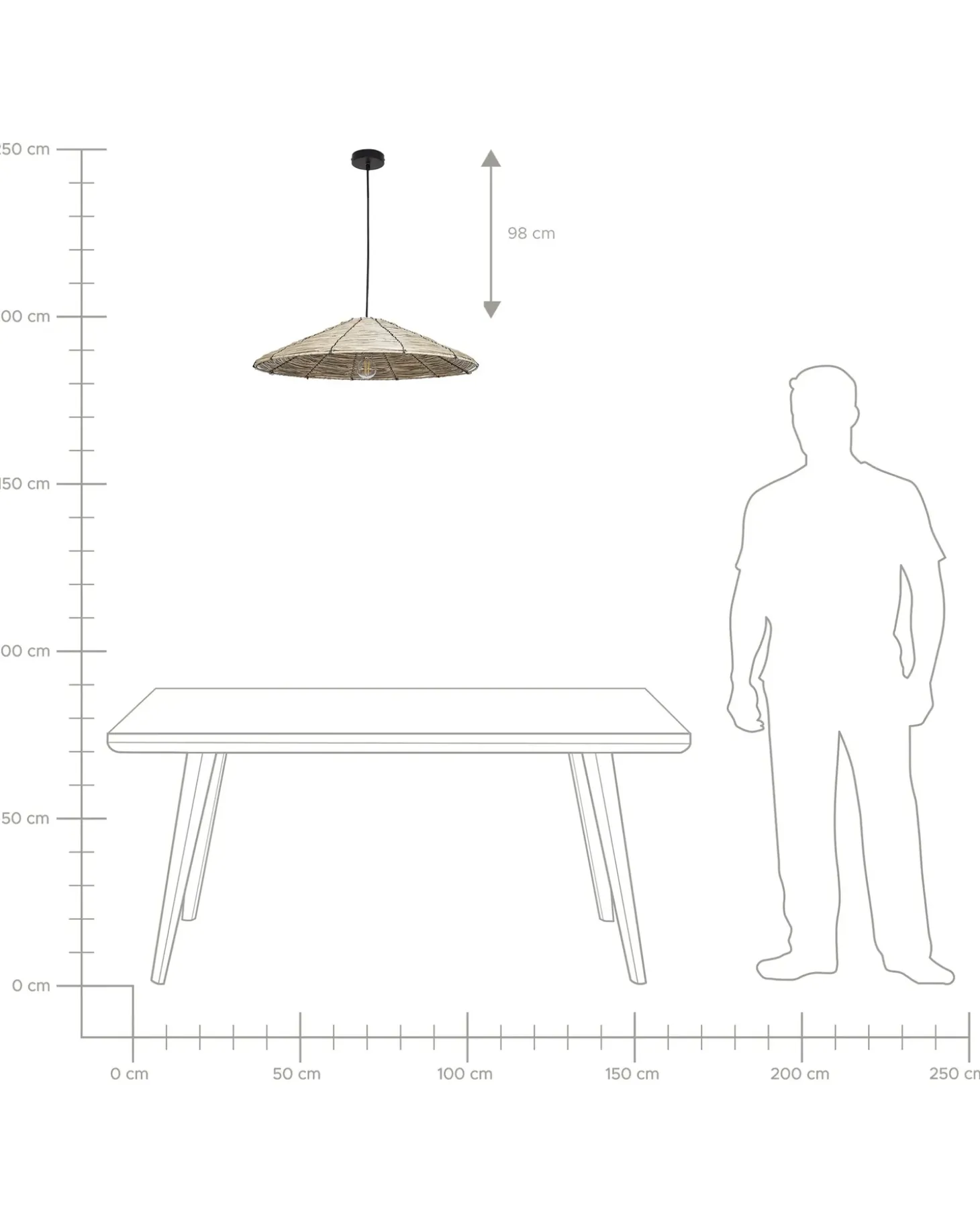 Loftlampe LUAGAN Flet Naturlig