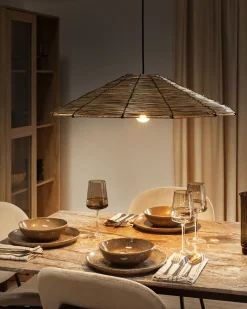 Loftlampe LUAGAN Flet Naturlig