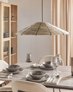 Loftlampe LUAGAN Flet Naturlig