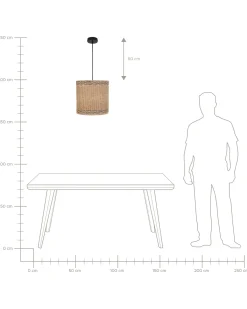 Loftlampe LUAPULA papirreb Naturlig