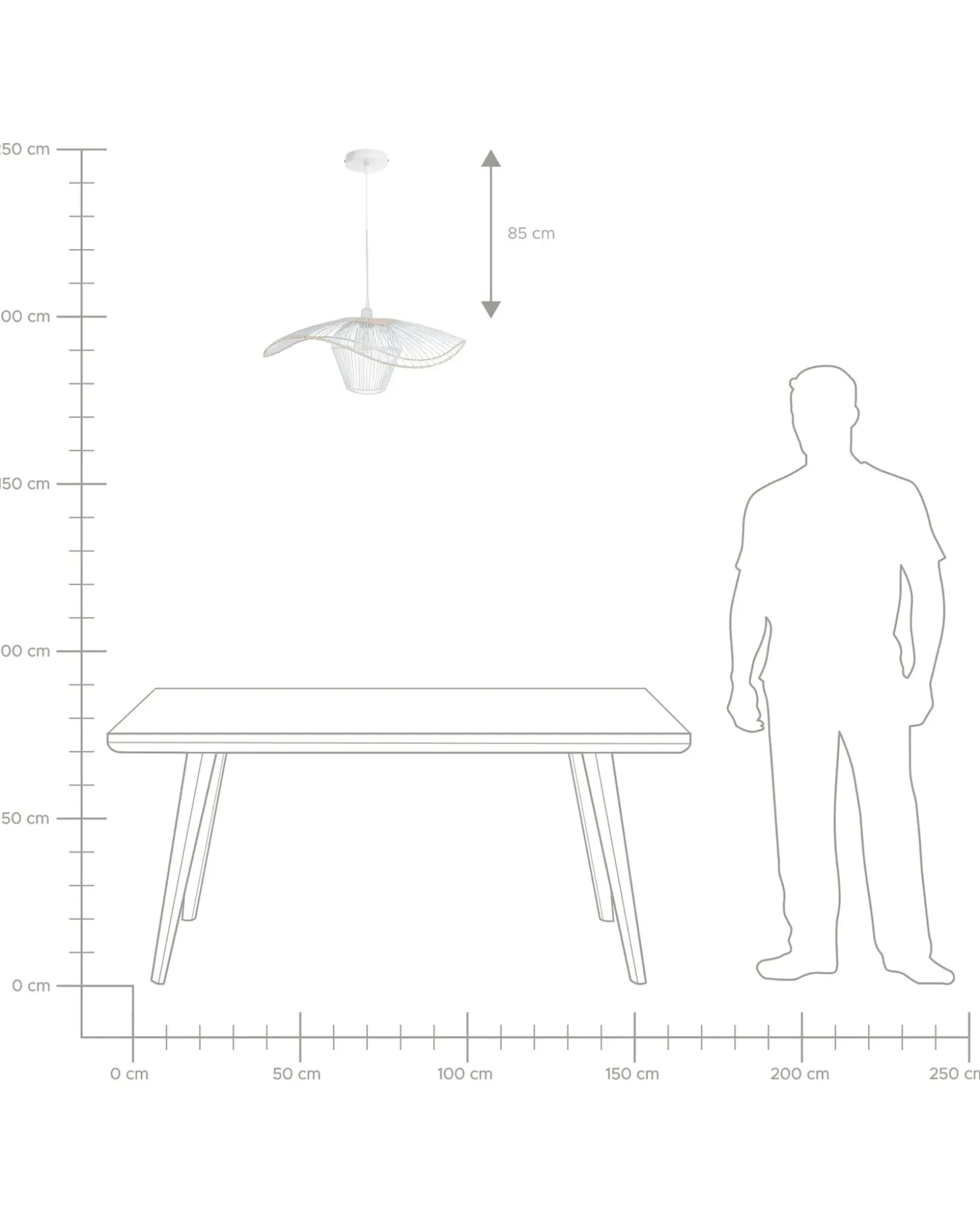 Loftlampe LUNGA Metal Hvid