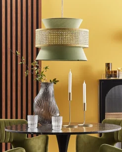 Loftlampe LUYANO Rattan Lysegrøn