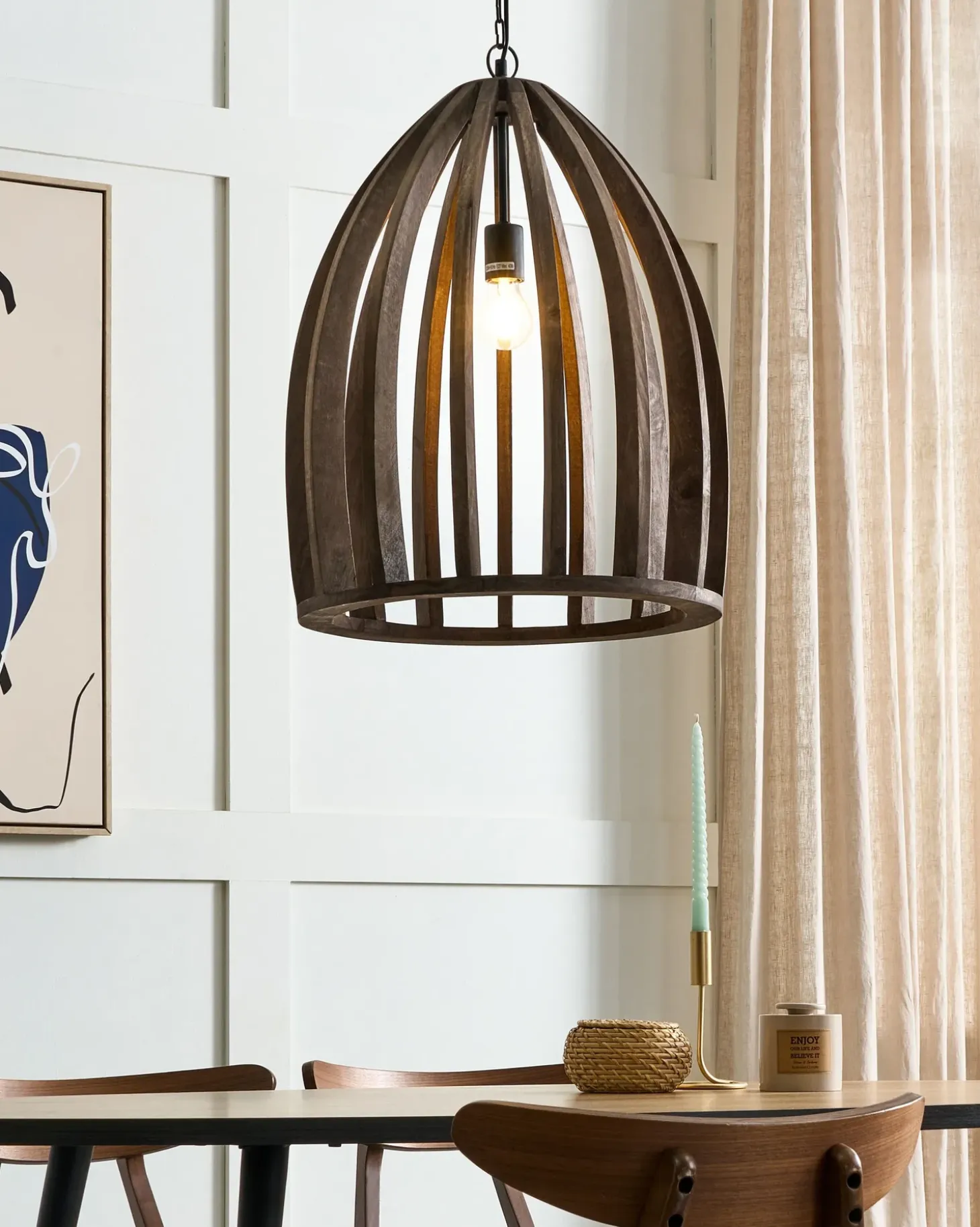 Loftlampe MANAIR Mangotræ Mørkebrun