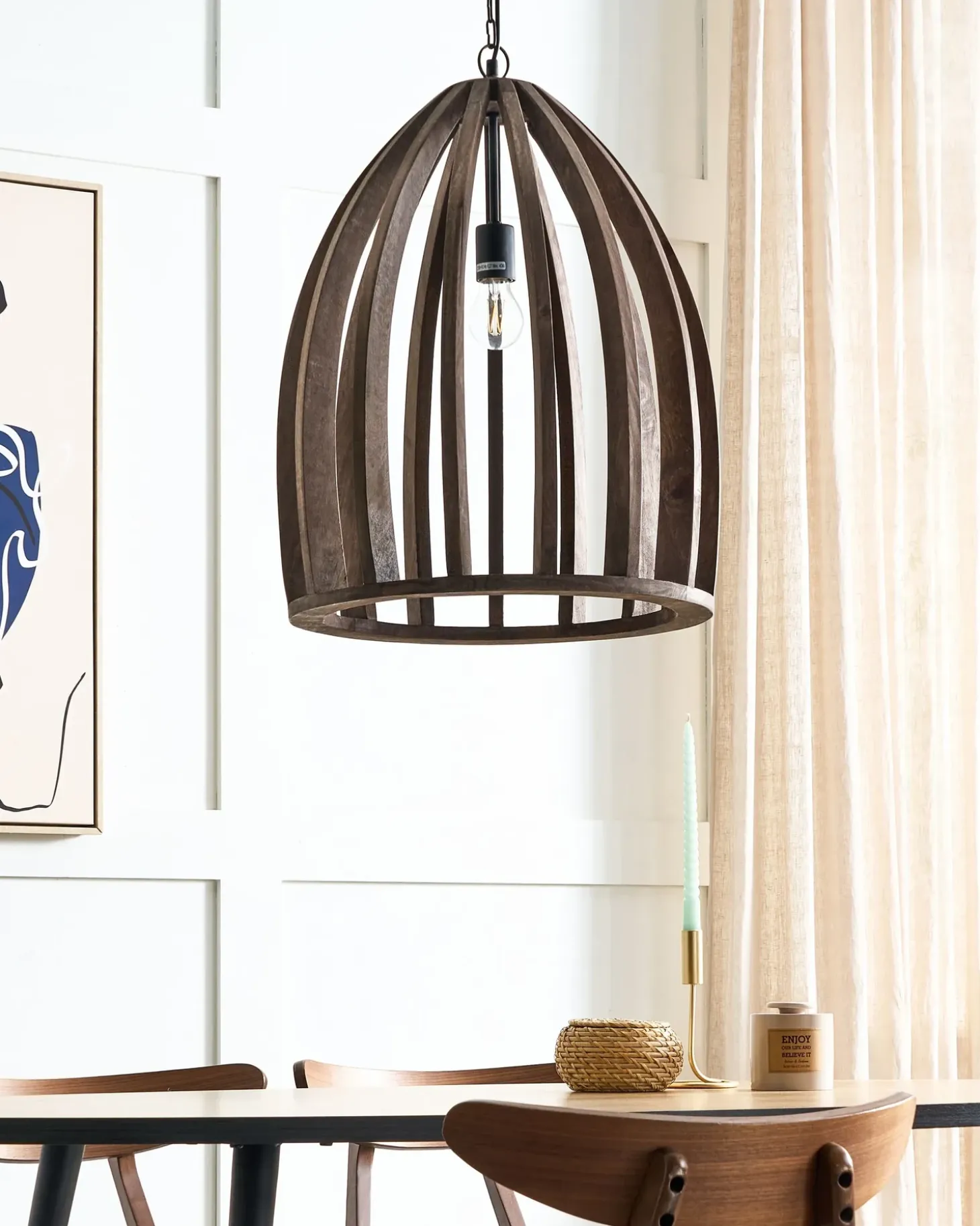 Loftlampe MANAIR Mangotræ Mørkebrun