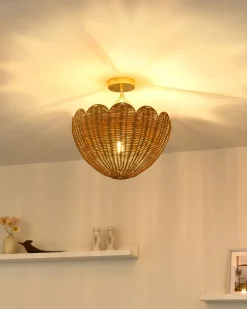 Loftlampe MANDEKAL Rattan Naturlig