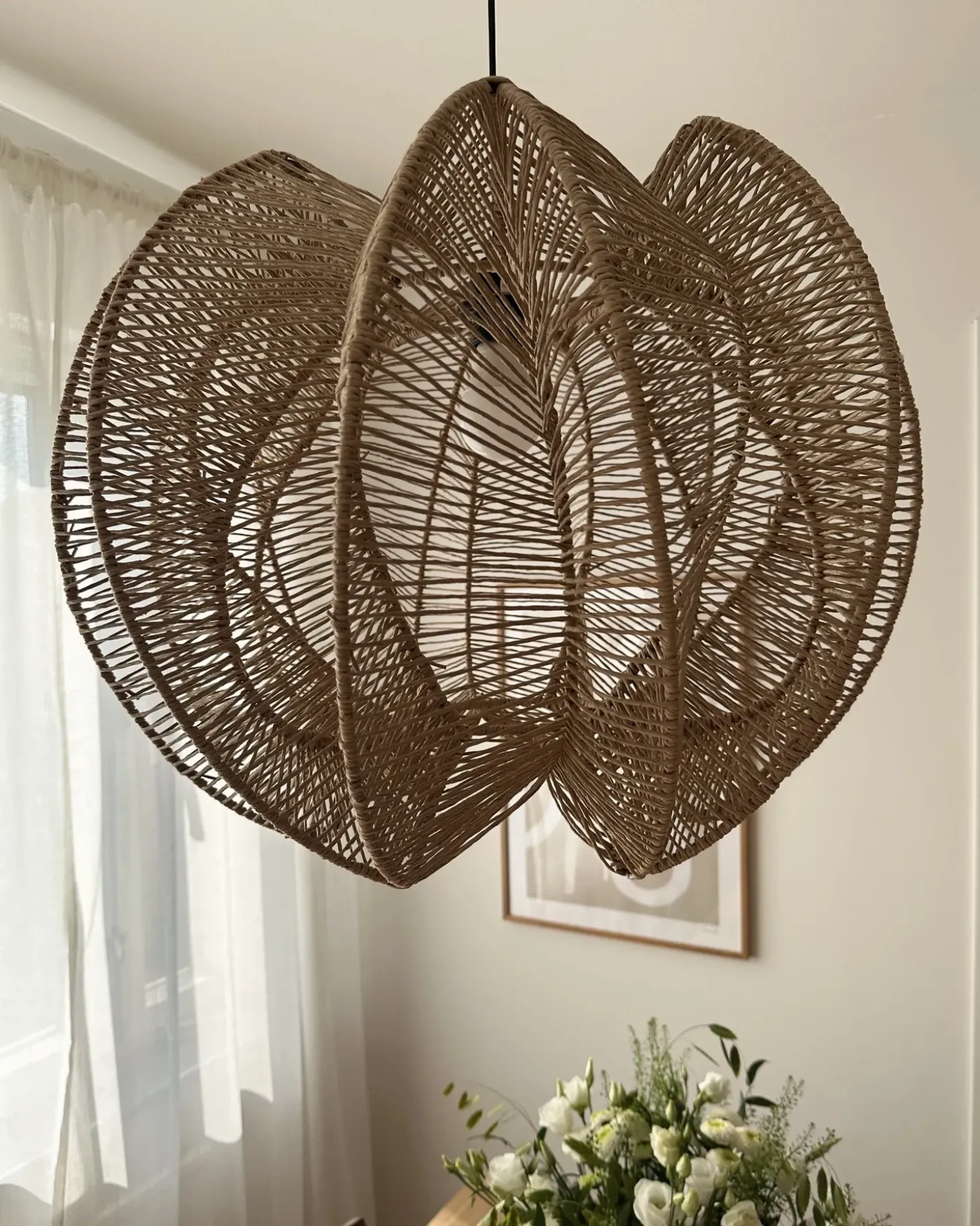 Loftlampe MANINGA papirreb Lysebrun