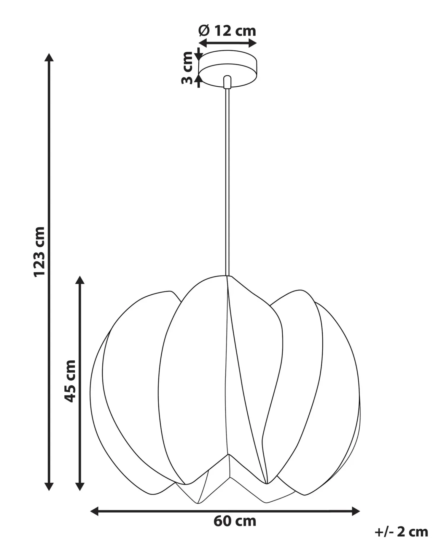 Loftlampe MANINGA papirreb Lysebrun