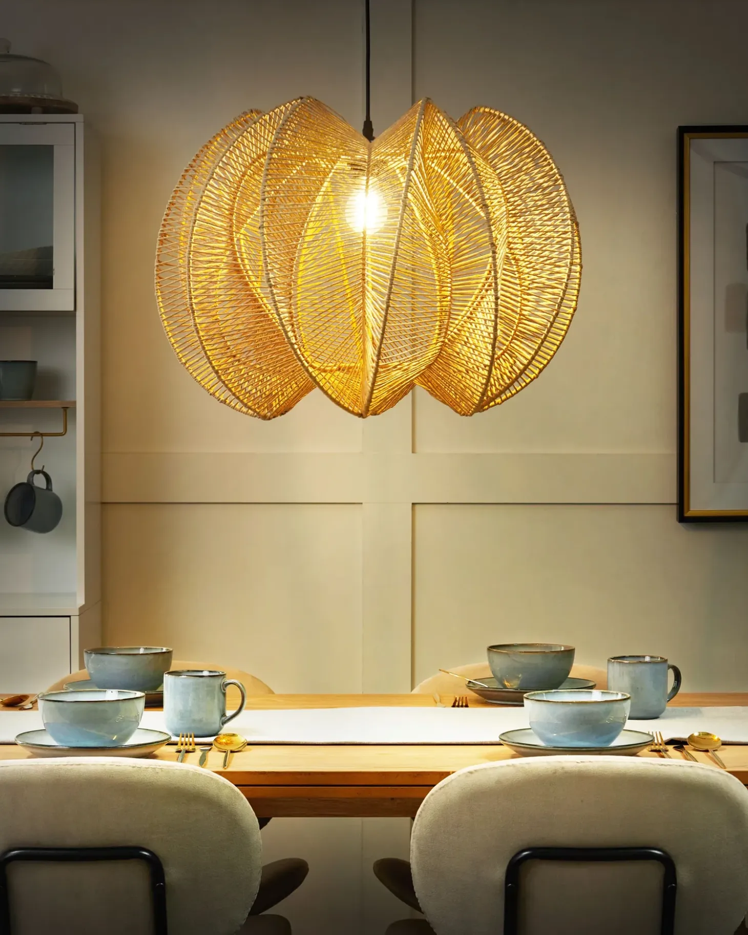 Loftlampe MANINGA papirreb Lysebrun