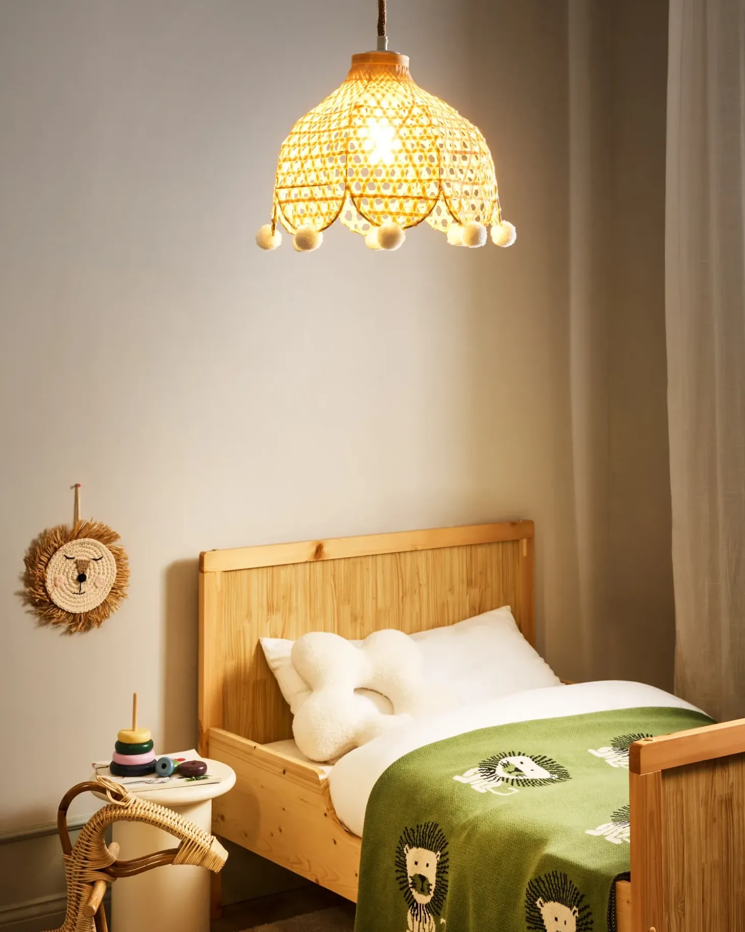 Loftlampe MANYAME Rattan Naturlig