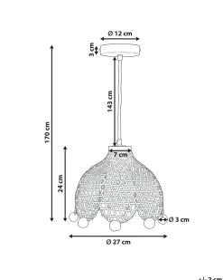Loftlampe MANYAME Rattan Naturlig