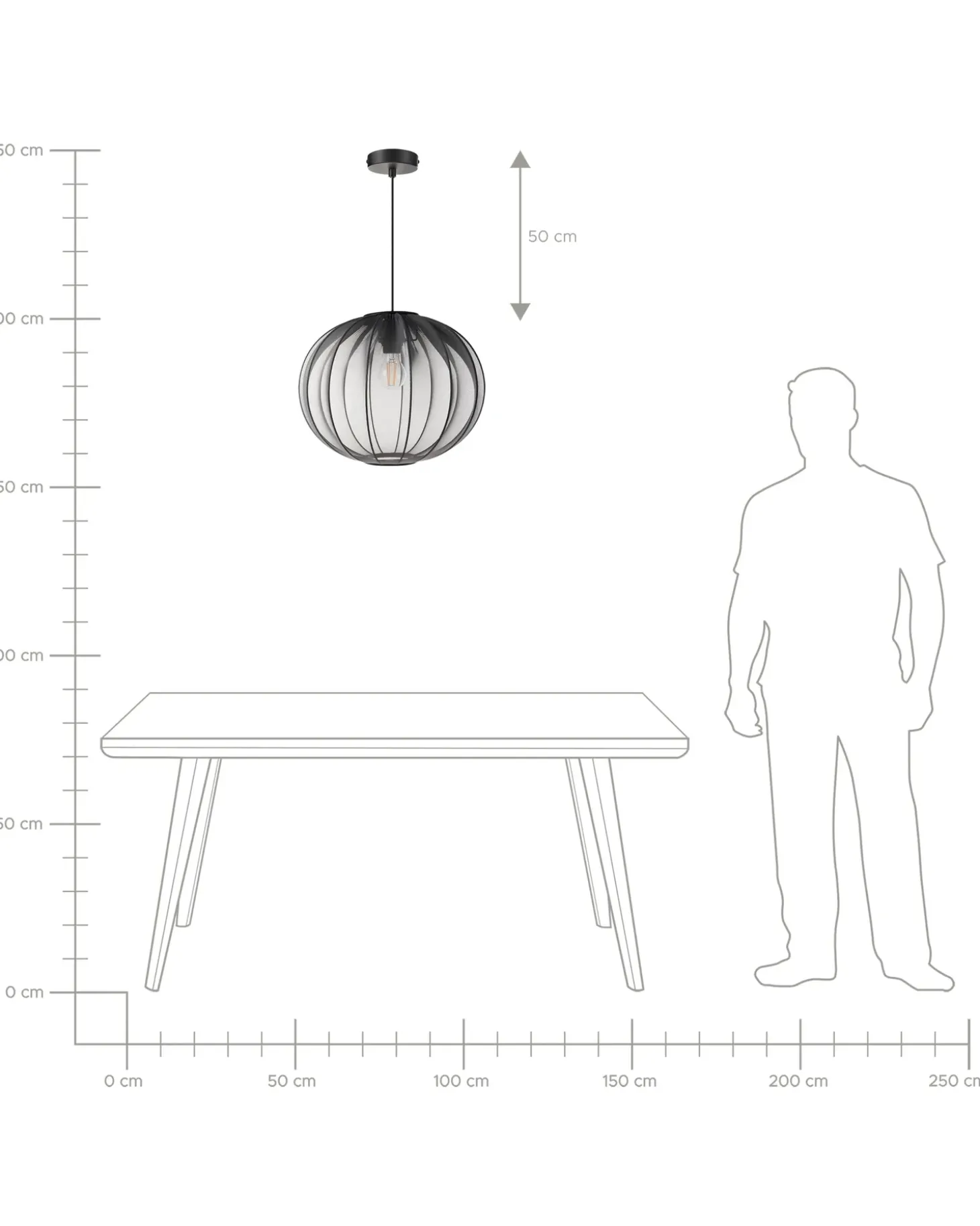 Loftlampe MARIETA Sort